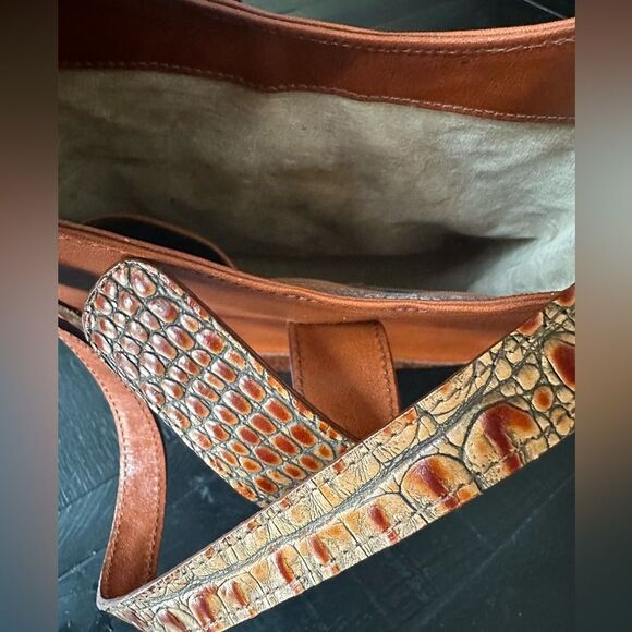 NWOT Brahmin Pecan Embossed Leather Shoulder Brown Bag - Picture 11 of 15